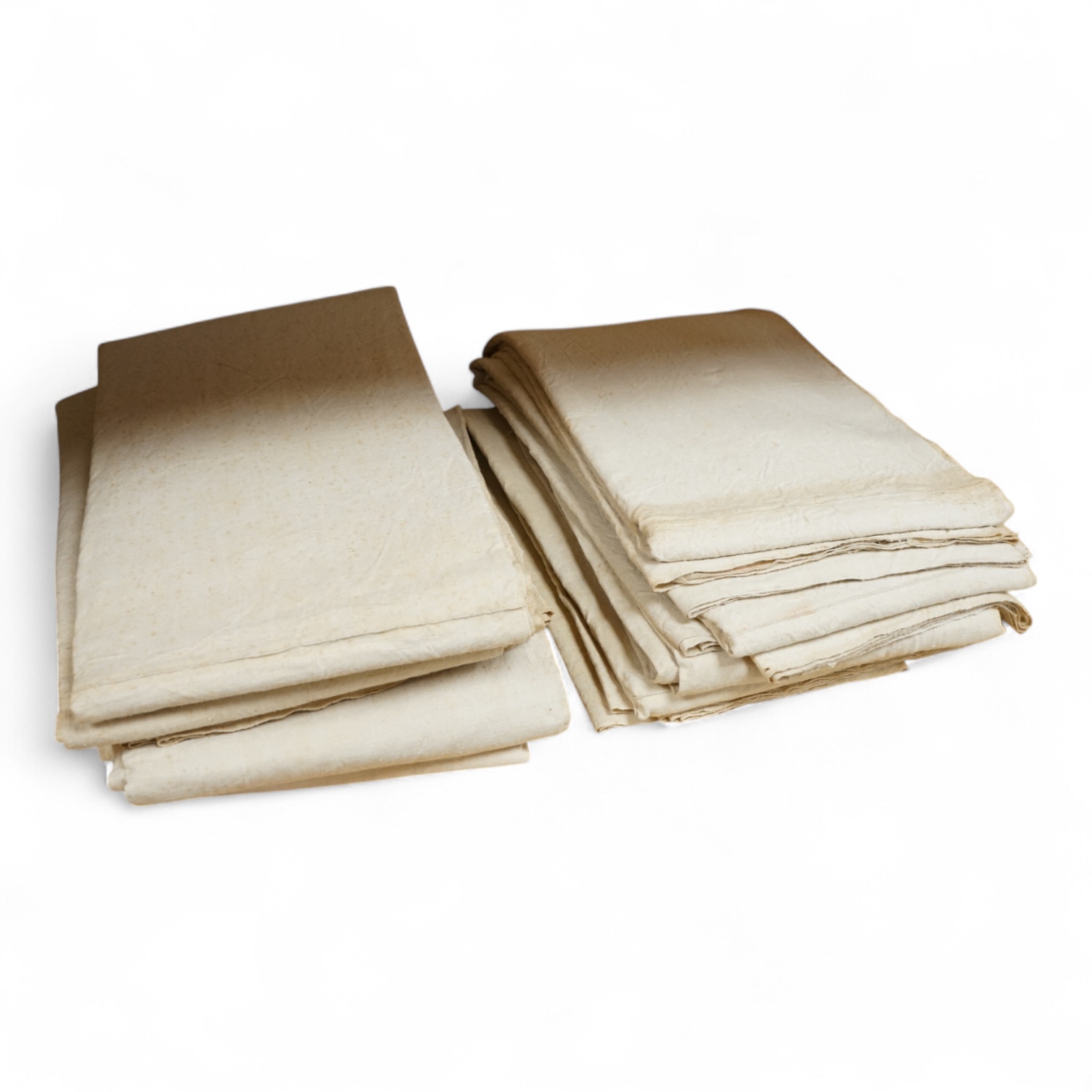 Nine coarse linen sheets